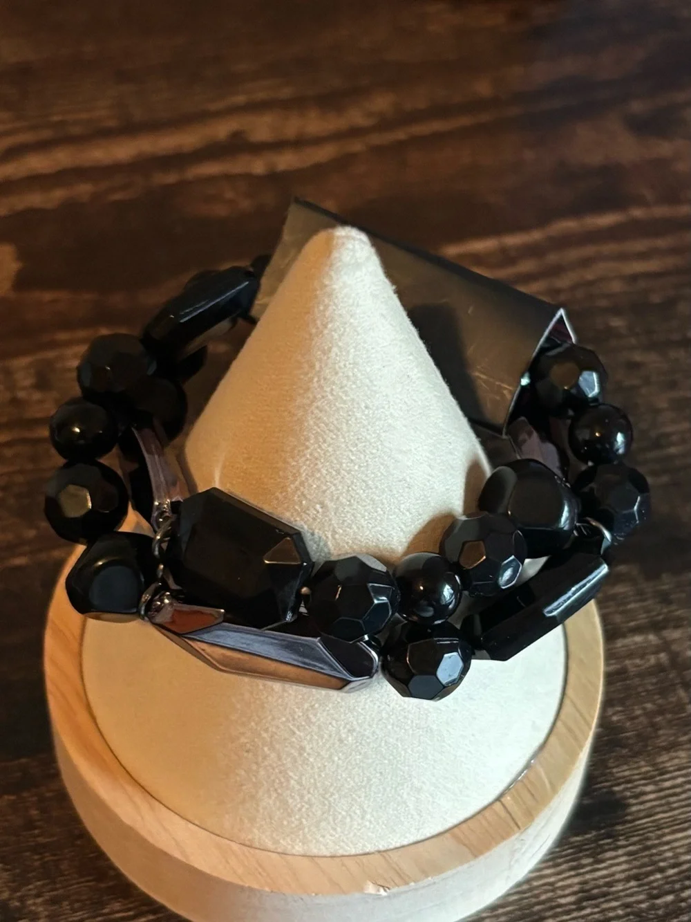 Paparazzi Luxe Jet Black Faceted Beaded Bracelet